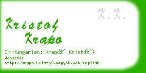 kristof krapo business card